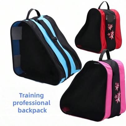 1 pieza Bolsa unisex para patines de ruedas, bolsa para patines en línea, bolsa para patinaje de ruedas, bolsa de almacenamiento para el hombro, gruesa y duradera, portátil, de un solo hombro, con opciones de varios colores, gran capacidad, asa reforzada, tela Oxford gruesa, práctica para entrenamiento, clubes, uso diario