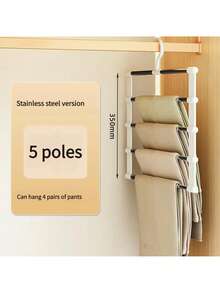 1pc Portable Travel Pants Hanger - 7 Layers, Multi-Functional Metal Hanging Rack Suitable For Pants, Jeans, Skirts, Scarves And Leggings. An Essential Travel Accessory With Space-Saving Foldable Design For Efficient Wardrobe Organization. - Multicolor - View 2