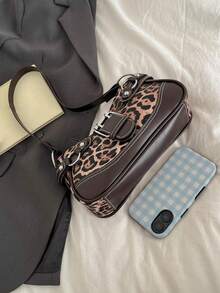 Bolso de hombro vintage de mujer con estilo Y2K, bolso de hombro en forma de media luna, bolso de hombro casual diario adecuado para compras, billetera, mujeres jóvenes, estudiantes universi - Café 2 - Ver 7