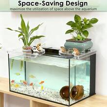 2Pcs Transparent Fish Tank Plant Holder, Top Hanging Fish Tank Corner Shelf, Fish Tank Plant Bracket, Aquatic Plant Storage Rack, Fish Tank Floating Bracket - Aquarium Stand - View 10