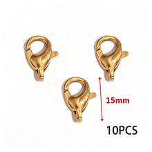 10 chiếc khóa càng cua bằng thép không gỉ 304 mạ vàng và bạc, móc khóa kim loại dùng để tự làm trang sức, vòng cổ, vòng tay. - kẹp tôm hùm - Xem 9