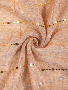 1pc Lightweight Elegant Printed Silk Scarf, Outdoor Sun Protection Neck Warmer, Small Woolen Sequin Shawl, Chiffon, Suitable For Beach Vacation, Daily Wear, Spring Autumn All Seasons - Nude Pink - View 3