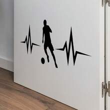 1pc Playing Football Wall Sticker ,2D Flat Printing ,Suitable As A Gift For Children Window Sticker, Creative Self-Adhesive Window Sticker ,Removable , Suitable For Living Room, Bedroom, Dining Room, Study, Bathroom - A - View 7