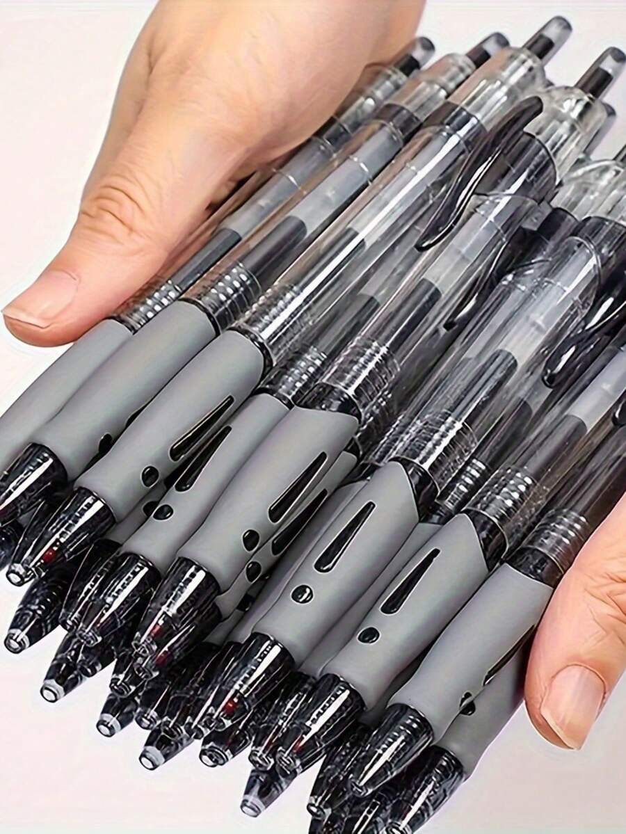 12pcs High Capacity 0.5mm Fine Tip Black Ballpoint Pen Set, Includes 2 Pens + 10 Refills. Comfortable Grip, Quick Drying Smooth Writing, Ideal For Note Taking And Writing, Perfect For Office And School Supplies