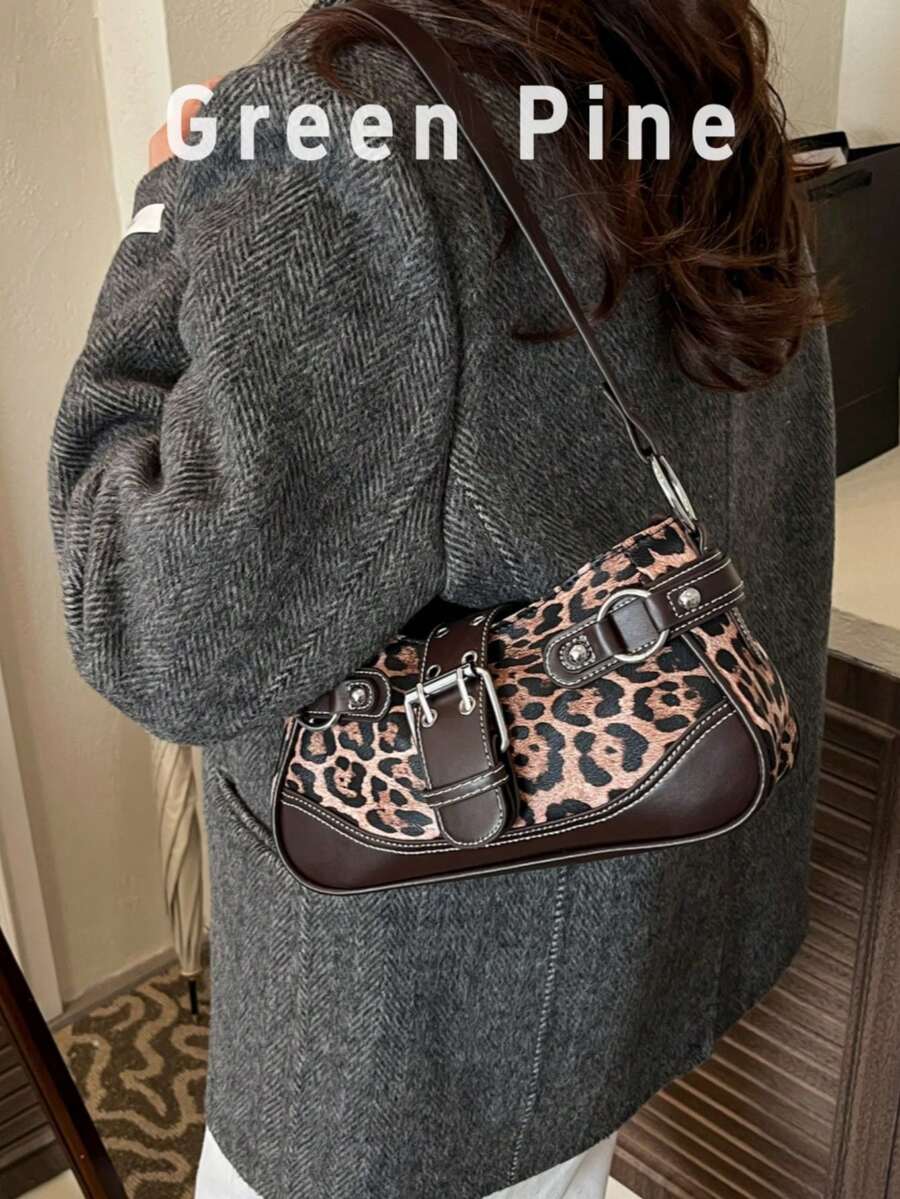 Y2K Fashion Retro Punk Style Rivet Small Square Shoulder Bag Underarm Bag For Women
