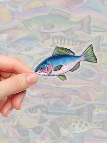 50pcs Soothing Fish Stickers: Compact And Exquisite, Diverse Designs, Including Various Fish Patterns. Perfect For Decorating Phone Cases, Notebooks And Storage Boxes, Firm Adhesion, Suitable For Daily Use. - A - View 8