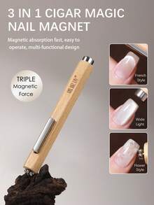 annies 3-In-1 Cigar Shape Magnet For Nails, Extra Thick Large Cylinder Strong Magnetic Tool For Cat Eye Gel Polish - Multicolor - View 1