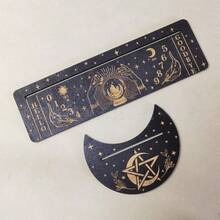Wooden Base Display Stand For Tarot Cards, Moon Shaped Tarot Card Holder, Witch Tarot Card Display Rack - 2pcs - View 12