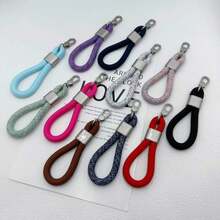 1 Set 7mm Dopamine Braided Phone Lanyard, Short Wrist Strap, Finger Strap, Keychain, Bag Charm - Multicolor - View 9