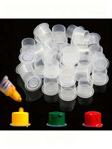 Bộ 100/500/1000 nắp cốc mực xăm JellyfishPro (có đế), cốc mực xăm dùng một lần, bộ dụng cụ xăm hình. - Trong sáng - Xem 8