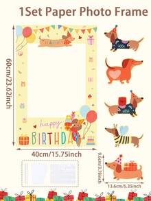 1 Set Dackel Hund Geburtstag Fotorahmen, Fröhlicher Geburtstag Selfie Fotorahmen mit Requisiten, Würstchenhund Themen Party Zubehör, süße Welpen Hund Party Dekoration für Erwachsene, Baby-Dusche Dekoration, Welpen Geburtstags Party Zubehör, Geburtstags Party Fotobox Requisiten, Geburtstags Veranstaltung Fotografie Accessoires, Heim-Dekoration, Wohnzimmer Dekoration, Garten Ornamente - Dackel - Übersicht 11