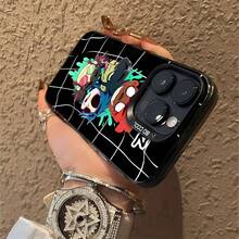 Arte de  con personajes coloridos sobre fondo negro.funda de teléfono Fundas compatibles con ,Apple,VIVO,OPPO,,, y Honor.Fabricadas en silicona TPU,ofrecen protección contra golpes y caídas. - Negro - Ver 6