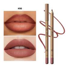 YOUNG VISION 1 Piece Glossy Moisturizing Lip Gloss & 1 Piece Matte Pointed Lip Liner Pencil In Brown Shades, Versatile Makeup For Daily, Travel, Party, Work, School, Commute - 彩色 - 查看 9