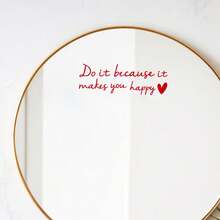1pc Encouraging Mirror Sticker"Don't Let The Hard Days Win"|Do It Because It Makes You Happy Vinyl Decal With Heart - Perfect For Bathroom, Dressing Mirror, Door, Window & Wall - B - View 7