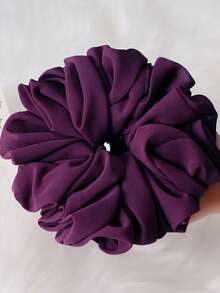 1pc Solid Color Chiffon Muslim Underscarf Lining Headscarf Scrunchies For Abaya Hair Ties - Black - View 21