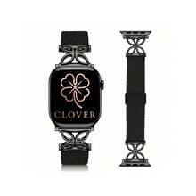 1条装升级版编织表带，带磁扣，兼容表盘尺寸38mm、40mm、41mm、42mm、44mm、45mm、46mm、49mm，男女通用；可调节尼龙单圈表带，兼容 Series 11、10、9、8、7、6、5、4、3、Ultra、3、2、1、SE；四叶草表带 - 四葉草 - 查看 1