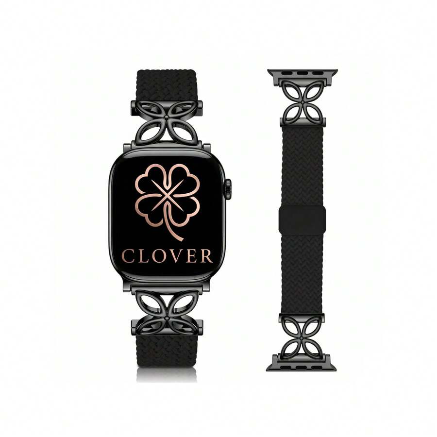 1条装升级版编织表带，带磁扣，兼容表盘尺寸38mm、40mm、41mm、42mm、44mm、45mm、46mm、49mm，男女通用；可调节尼龙单圈表带，兼容 Series 11、10、9、8、7、6、5、4、3、Ultra、3、2、1、SE；四叶草表带 - 四葉草 - 查看 1