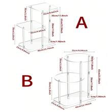 1 chiếc bàn phụ 3 tầng bằng acrylic trong suốt, bàn đầu giường vuông hiện đại nhiều tầng, kệ để cây tròn nhiều tầng, thích hợp cho phòng khách, phòng ngủ, phòng tắm, ban công, lối vào. - hiện đại - Xem 6