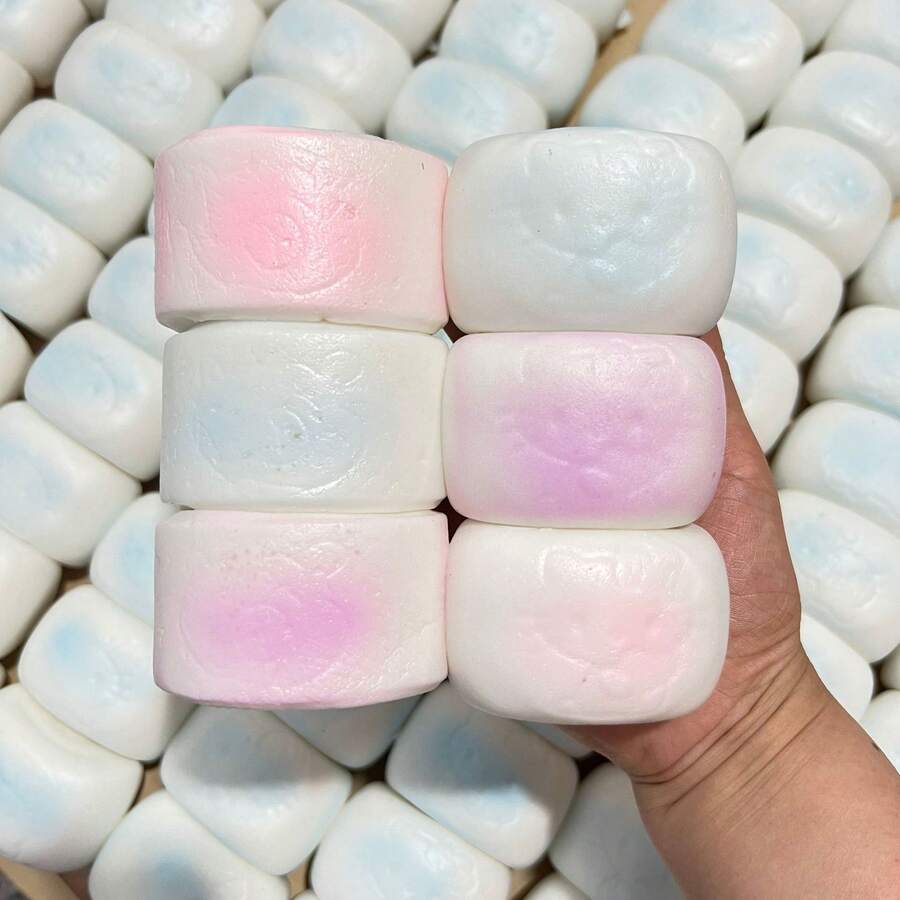 1pc Squeeze Soft Sticky Milky Scented Cartoon Bread Roll Squishy Toy, Slow Rebound, Stress Relief - Egg Roll Steamed Bun - View 1