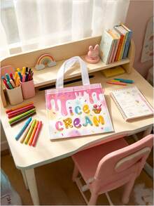4pcs/Set Non-Woven Ice Cream Themed Reusable Bags, Sweet And Energetic, Suitable For Birthday And Summer Parties, And Practical, Fashionable For Outdoor Storage - View 7