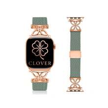 1条装升级版编织表带，带磁扣，兼容表盘尺寸38mm、40mm、41mm、42mm、44mm、45mm、46mm、49mm，男女通用；可调节尼龙单圈表带，兼容 Series 11、10、9、8、7、6、5、4、3、Ultra、3、2、1、SE；四叶草表带 - 四葉草 - 查看 10