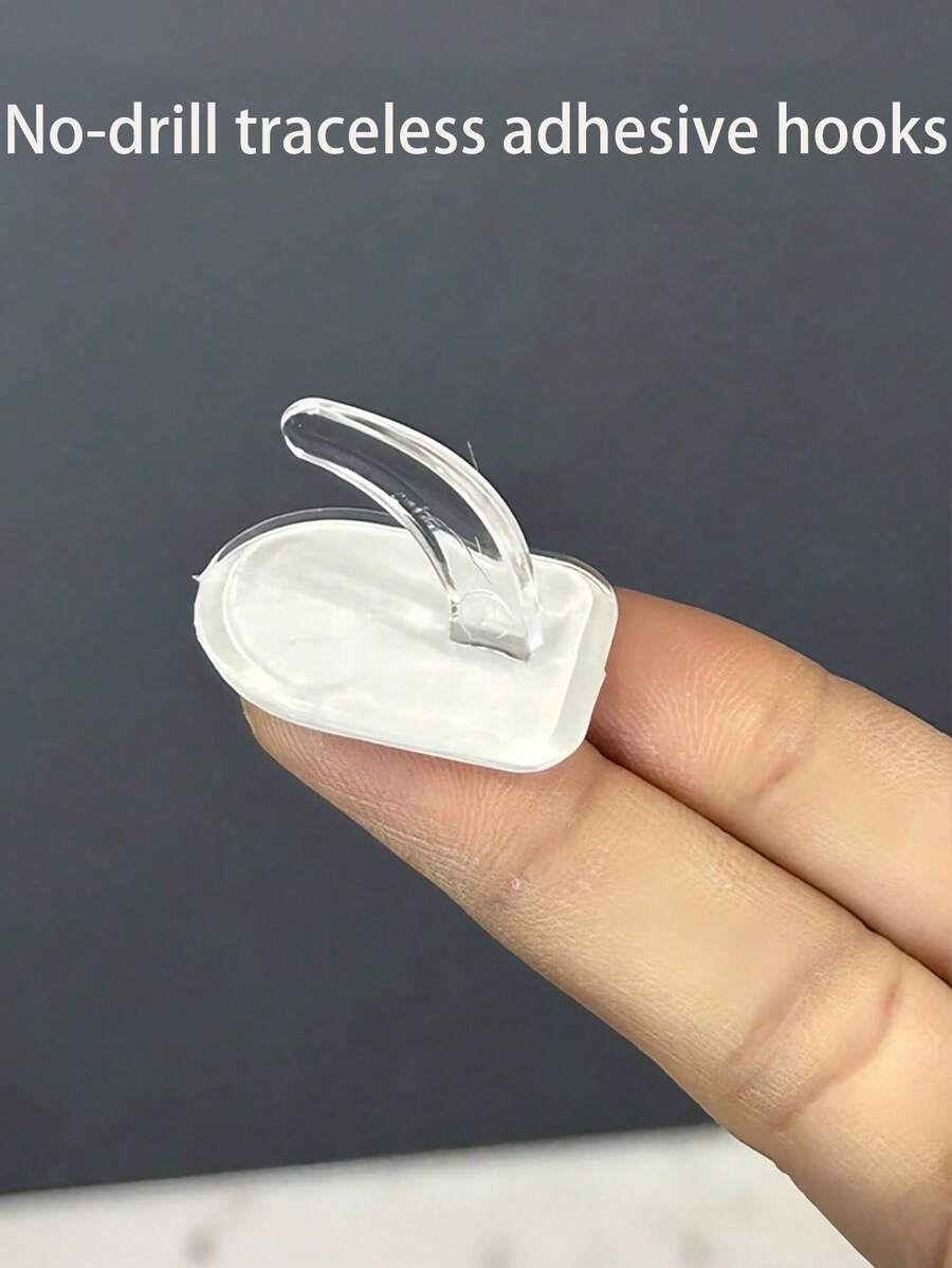Móc dán acrylic trong suốt không khoan tường, móc nhựa dính chắc treo chìa khóa, khăn, quần áo và vật dụng nhỏ, không làm hỏng tường, dùng cho phòng tắm, bếp, phòng ngủ, căn hộ, văn phòng, trang trí và phụ kiện phòng tắm cho nam nữ, trang trí nhà cửa