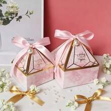 5/10 piezas Caja de regalo de boda con forma de cono - Caja decorativa de joyería con tema colorido para el festival de la cosecha, cumpleaños, baby shower, fiesta y regalos en general - Talla única - Ver 3