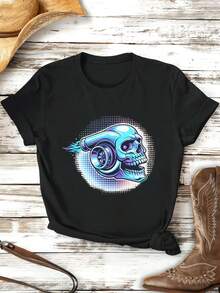 Dam-T-shirts - Svart - Visa 2
