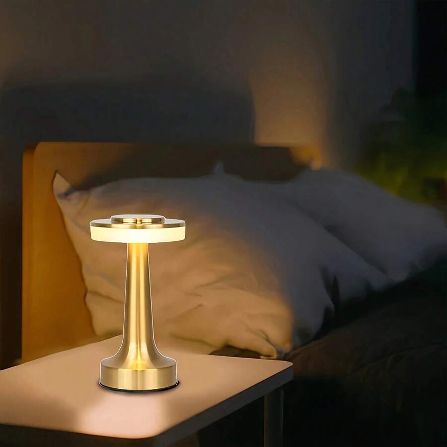 Adjustable Color Temperature Rechargeable LED Desk Lamp, With USB Charging, Button Control, Minimalist Dumbbell Shape, Suitable For Bedroom And Study, Ideal Gift - Multicolor - View 1