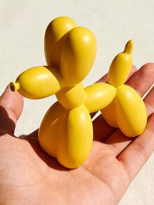 This Yellow Balloon Dog Sculpture Is A Modern Home Decor Piece With A Stylish Design, Perfect For Placement On A Coffee Table Or In The Kitchen, And It Blends Well With The Room's Color Scheme. It Also Makes An Excellent Holiday Gift For Decorating A Desk Or Bookshelf. - Multicolor - View 3