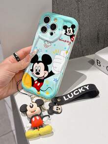 This Disney Mickey Mouse Lanyard Phone Case Is Fully Covered In TPU Material. It's Shockproof, Lightweight, And Compatible With IPhone17/16/11/13/15/15 Plus/15 Pro/15 Pro Max/12/14 Pro Max/11 Pro Max/12 Pro/12 Pro Max/13. This Phone Case Makes A Popular Birthday Gift Or Business Gift; It's Durable, Stain- And Fingerprint Resistant, And Suitable For Both Men And Women. The Set Also Includes A Mickey Mouse Phone Case And A Mickey Mouse Plush Bracelet. It's A Perfect Gift For Friends And Family. This Stylish Phone Case Is Fun, Lightweight, And Durable. IPhone17 Pro Max Phone Case, Minnie Mouse Phone Case. - trắng - Xem 2