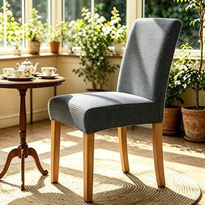 1 chiếc bọc ghế jacquard dày dặn, co giãn, màu trơn, có thể tháo rời và giặt được, phù hợp cho mọi mùa và mọi dịp.