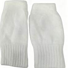 1 Pair New Luxury Mink Cashmere Half Finger Gloves, Women's - Super Soft Fuzzy Knitted Fingerless Warm Gloves, Skin-Friendly Warm, With Wrist Cuff, Touch Screen Compatible, Solid Color Fashion Design, Suitable For Office Typing, Student Writing, Indoor And Outdoor Daily Use, Snug And Anti-Slip Hand Protection - Multicolor - View 9