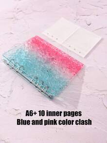 A5/A7/A8 Size, Wavy Pattern, Transparent, Removable Embossed Crystal Sticker Notebook, Inner Pages With Removable Sticker Notebook, Transparent Card Storage Box, Made Of Durable Acrylic Material Binder, Suitable For Notebook Covers, Planners, Card Storage, Sticker Books, Photo Albums And Other Stationery - Rectangle - View 25