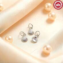 10pcs/Bag S925 Sterling Silver Shell Star Pendant, Seafood Set Charm, DIY Bracelet & Necklace Making - Silver - View 4