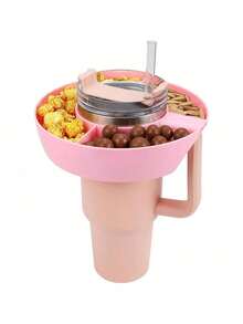 4-Compartment Reusable Silicone Snack Tray, Popcorn & Snack Storage Box, Essential For Back To School - Multicolor - View 3