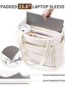 Women's Tote Bag, Lightweight Fluffy Handbag, Suitable For Travel, Work, Beach, Gym, Shopping - White - View 3