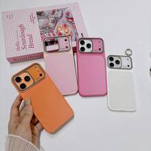 Koolife 1pc Shiny Bright Pink Solid Color Phone Case, Large Camera Lens Window Protection, Shock-Proof & Scratch-Resistant, Cute & Fashionable Design, Compatible With Apple 17/17 Pro/17 Pro Max/16/15/14/13 - Hot Pink - View 9