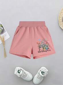 Disney Toy Story Girls 2-14Y Vacation Outfit T-Shirt And Shorts All Characters Graphic Tee And Shorts For Theme Park Casual Wear Express Delivery - 白衣粉褲 - 查看 3