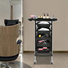 5 Tier Salon Trolley Beauty Spa Hair Coloring Hairdressing Rolling Storage Cart - Default - View 9