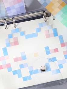 1 Roll PET Die-Cut Masking Tape, Mosaic Square Pattern, Suitable For Gifts, Office, Home, Marking, Labels, Classrooms, Toys, Scrapbooking, Creative Vintage Decoration DIY Stickers - Multicolor - View 8
