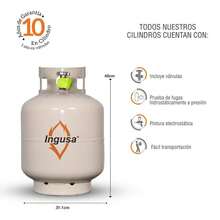 Cilindro de Gas LP 9 Kg - Portátil con Válvula Tradicional | Tanque para Gas Doméstico - Gris - Ver 1