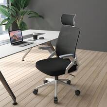 Ergonomic Office Chair With Separate Lumbar Support Backrest - Black and White - View 5