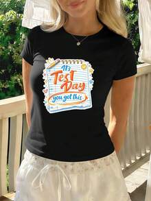 Dam-T-shirts - Svart - Visa 1