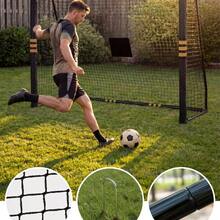 Portería de fútbol metálica resistente a la intemperie para el jardín – postes acolchados con espuma, fácil de montar – equipo deportivo portátil y duradero – 8x5.3 pies. - D - Ver 6
