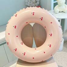 1Pc Summer Vacation Style Cherry Print Swimming Ring Thickened Leak-Proof Beach Pool Floating Ring - Multicolor - View 10