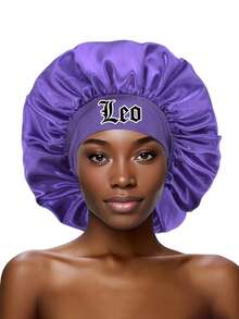 1 件装 - 12 星座系列女士睡帽，采用紫色缎面材质，可保护您的头发，并营造浪漫的波西米亚风情。 - 紫色星座小帽SM03 - 查看 8