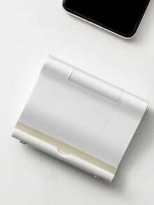 1 pieza Soporte de escritorio básico blanco para teléfono ABS universal para teléfono y tableta, soporte de película plegable y perezoso de escritorio, soporte de teléfono portátil multifuncional, regalo del Día de la Madre - Blanco - Ver 8