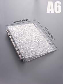 A5/A7/A8 Size, Wavy Pattern, Transparent, Removable Embossed Crystal Sticker Notebook, Inner Pages With Removable Sticker Notebook, Transparent Card Storage Box, Made Of Durable Acrylic Material Binder, Suitable For Notebook Covers, Planners, Card Storage, Sticker Books, Photo Albums And Other Stationery - Rectangle - View 4