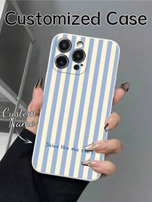 1pc Customized DIY Pattern Phone Case, Liquid Shockproof Protective Cover Suitable For IPhone 16 15 14 13 Plus Pro Max Pro, Suitable As Easter Birthday Gift Or Holiday Commemorative Gift For Family And Friends - Apricot - View 3